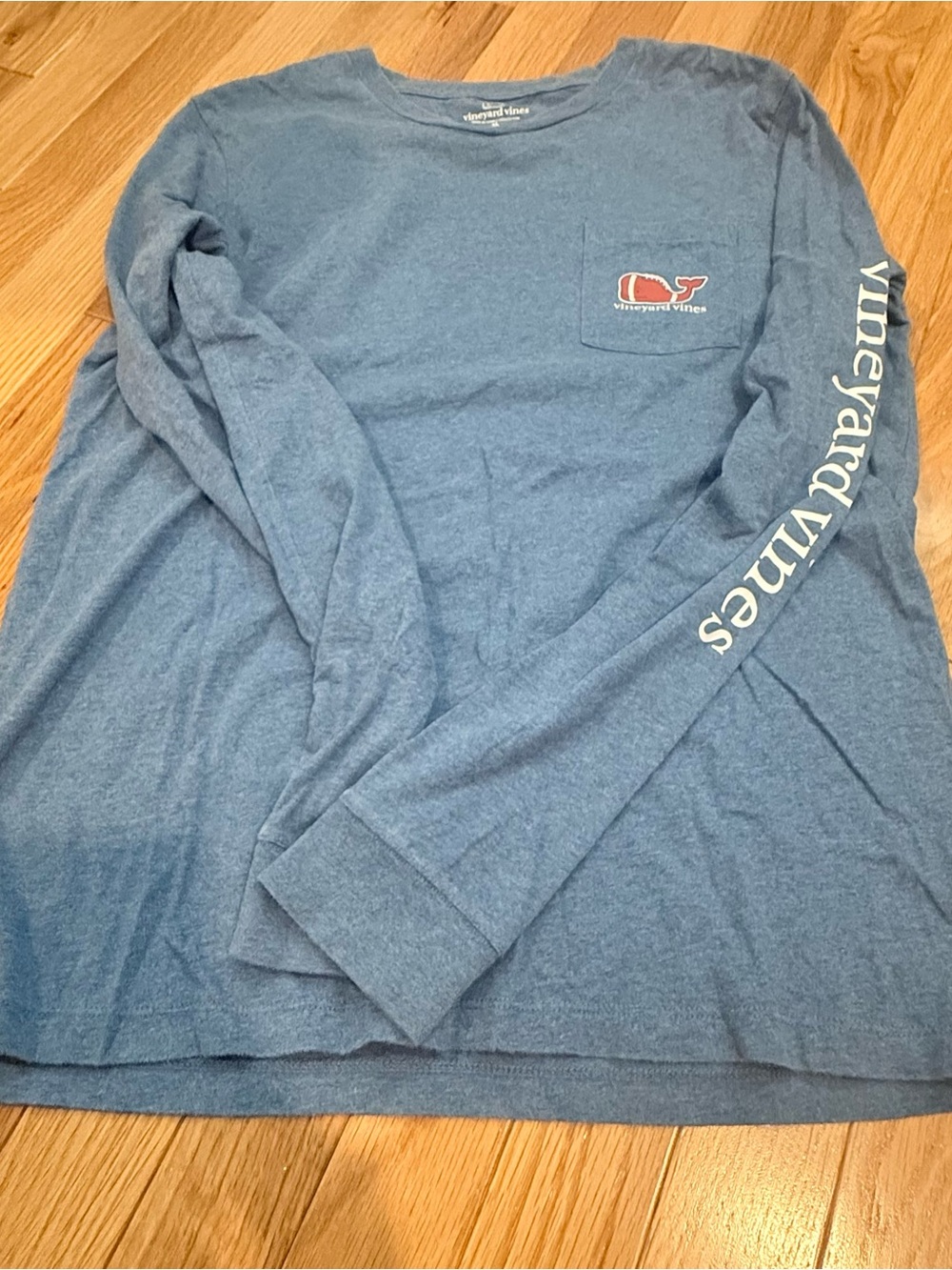 Vineyard Vines Men’s Football Long-Sleeve Pocket Tee - Slate Blue